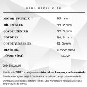 DC Mikro Motor 12V Devir:11500 RPM Uzunluk: 65mm  - 31mm Mil - 2