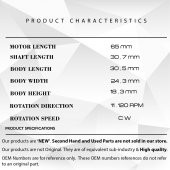 DC Mikro Motor 12V Devir:11120 RPM Uzunluk: 65mm - 31mm Mil (CW d - 2