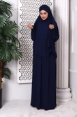 İki Parça Pratik Namaz Elbisesi 8016 Lacivert - 4
