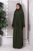 İki Parça Pratik Namaz Elbisesi 8016 Haki - 2