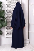 İki Parça Pratik Namaz Elbisesi 8016 Lacivert - 6