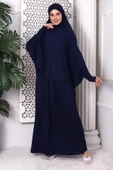 İki Parça Pratik Namaz Elbisesi 8016 Lacivert - 2
