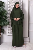 İki Parça Pratik Namaz Elbisesi 8016 Haki - 1