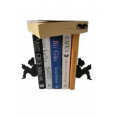 RİSİNGMABER Dekoratif Kitap Okuyan Kız Figürlü Metal Kitap Tutucu 2'li paket(Kitap Ayracı Hediyeli) - 2