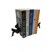 RİSİNGMABER Dekoratif Kitap Okuyan Kız Figürlü Metal Kitap Tutucu 2'li paket(Kitap Ayracı Hediyeli) - 3
