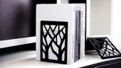 Ağaç Desenli Metal Kitap Desteği - Kitap Tutucu - Ev ve Ofis Dekoratif Aksesuar( 2 Li Set) Siyah - 4