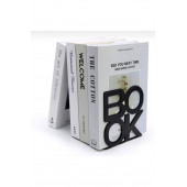 Siyah Book Yazı Desenli Model Kitap Desteği - Dekoratif Estetik Kitap Tutucu 4'lü Set - 3
