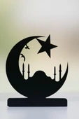 RİSİNGMABER Dekoratif Hilal&Yıldız Cami Tasarımlı Metal Mumluk Şamdan - 4
