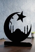 RİSİNGMABER Dekoratif Hilal&Yıldız Cami Tasarımlı Metal Mumluk Şamdan - 5