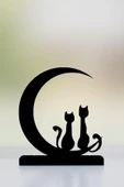 RİSİNGMABER Dekoratif Hilal Kedi Manzara Tasarımlı Metal Mumluk Şamdan - 4
