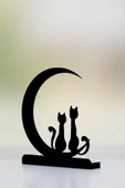 RİSİNGMABER Dekoratif Hilal Kedi Manzara Tasarımlı Metal Mumluk Şamdan - 6