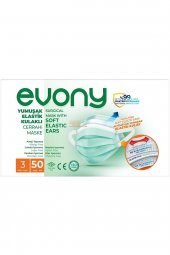 EVONY 3 KATLI CERRAHİ MASKE 100 LÜ SET - 2