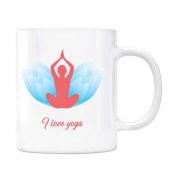 I Love Yoga Kupa Bardak - Lotus Çiçekli 2 - 1