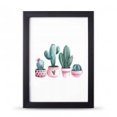 Kaktüs Kalp Poster Çerçeve - 21x30 cm A4 Boy - 3