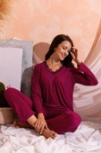 Nisanca Uzun Kollu Bambu Anne Pijama Takımı- Genç Anne Serisi - 9