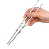 Metal Chopstick 10 Çift  Paslanmaz Çelik Çin Çubuğu Yemek Çubukları 10 Çift - 2