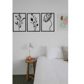 MABER Metal Dekoratif Gelincik Çiçeği Metal Duvar Tablosu 32x45 X 3 Adet MT-15 3lü Çiçek Tablosu - 3