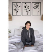 MABER Metal Dekoratif Gelincik Çiçeği Metal Duvar Tablosu 32x45 X 3 Adet MT-15 3lü Çiçek Tablosu - 4