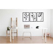 MABER Metal Dekoratif Gelincik Çiçeği Metal Duvar Tablosu 32x45 X 3 Adet MT-15 3lü Çiçek Tablosu - 6