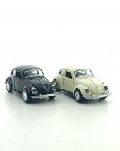 2 Adet Siyah & Beyaz Metal Vosvos Araba Dıe Cast Büyük Boy 12cm - 1