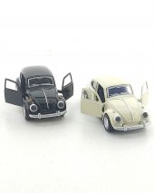2 Adet Siyah & Beyaz Metal Vosvos Araba Dıe Cast Büyük Boy 12cm - 5