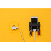 RİSİNGMABER Metal Mat Siyah Dekoratif Yapışkanlı Telefon Tutacağı Anahtar Askısı - 1