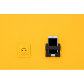RİSİNGMABER Metal Mat Siyah Dekoratif Yapışkanlı Telefon Tutacağı Anahtar Askısı - 2