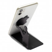 RİSİNGMABER Metal Mat Siyah Dekoratif Oturan Adam Telefon Tutacağı - 1