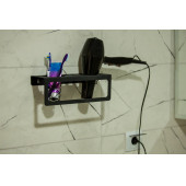 RİSİNGMABER Dekoratif Mat Siyah Metal Diş Fırçası&Saç Kurutma Makinesi Ve Havlu Askılığı Çok Amaçlı - 2