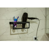 RİSİNGMABER Dekoratif Mat Siyah Metal Diş Fırçası&Saç Kurutma Makinesi Ve Havlu Askılığı Çok Amaçlı - 4