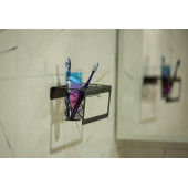 RİSİNGMABER Dekoratif Mat Siyah Metal Diş Fırçası&Saç Kurutma Makinesi Ve Havlu Askılığı Çok Amaçlı - 7