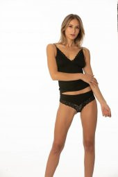 Kadın Dantelli Penye Atlet Külot Kaşkorse Set thumbnail 2