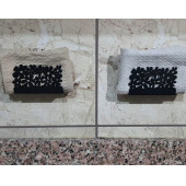 RİSİNGMABER Paslanmaz Metal Çiçek Desenli Mutfak Banyo Sünger ve Bulaşık Teli Sabun Tutucu 2 Adet - 2