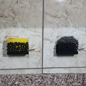 RİSİNGMABER Paslanmaz Metal Çiçek Desenli Mutfak Banyo Sünger ve Bulaşık Teli Sabun Tutucu 2 Adet - 3