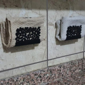 RİSİNGMABER Paslanmaz Metal Çiçek Desenli Mutfak Banyo Sünger ve Bulaşık Teli Sabun Tutucu 2 Adet - 5