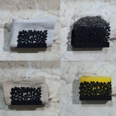 RİSİNGMABER Paslanmaz Metal Çiçek Desenli Mutfak Banyo Sünger ve Bulaşık Teli Sabun Tutucu 2 Adet - 6