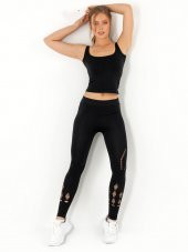 File Detaylı Seamless Spor Tayt - 2