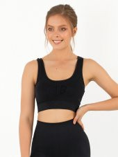 Çapraz Askı Detaylı Destekli Seamless Spor Sütyeni - 2