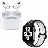 Airpods Pro Anc Özellikli Kablosuz Bluetooth Kulaklık Watch 7 Siyah Nike Akıllı Saat - 1
