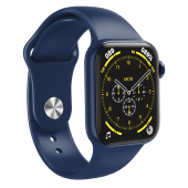 HW18 Smartwatch Mavi Silikon Ve Hasır Kordonlu Akıllı Saat - 1