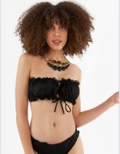 SİYAH DANTELLİ STRAPLEZ BİKİNİ TAKIMI - 1