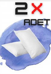 2 Adet Antialerjik Boncuk Silikon Yastık 50x70CM 800Gr Dış Kumaş 100 Pamuk Beyaz Renk Yıkanabılınır - 3