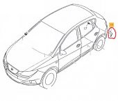 9B9 İBİZA 2009-2016 ARKA CAM SİPERİ SOL DIŞ -OEM- - 1