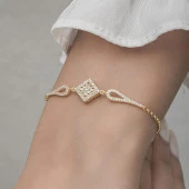 Zirkon Süslemeli Baget Taşlı 925 Gümüş Kadın Bileklik - 5