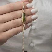 Zultanit Zirkon Baget Taşlı Rodyum Kaplama 925 Gümüş Kadın Bileklik - 4