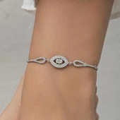 Rodyum Kaplama Elips Model 925 Gümüş Kadın Bileklik - 7