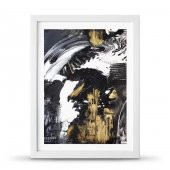 Soyut Siyah Beyaz Gold Poster Çerçeve - 30x40 cm Büyük Boy - 2