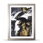 Soyut Siyah Beyaz Gold Poster Çerçeve - 30x40 cm Büyük Boy - 3