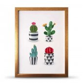 Kaktüs Poster Çerçeve - 30x40 cm Büyük Boy - 1