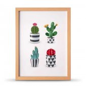 Kaktüs Poster Çerçeve - 30x40 cm Büyük Boy - 5
